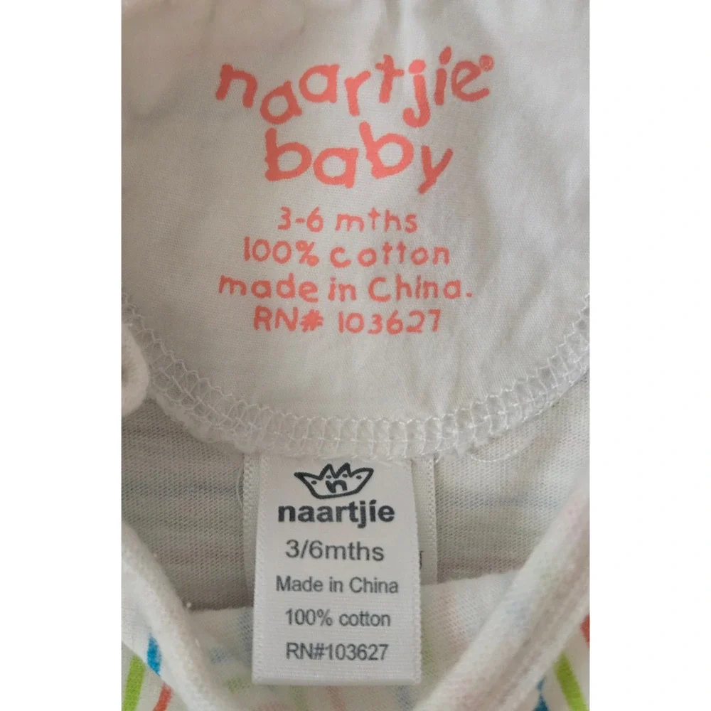 Naartjie Baby Girls Multi Color Striped Eyelet Lace‎ Romper 3-6 Months